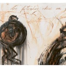 Book cover of José Bedia: Inner Circle Journey 1976 – 2026; featuring an abstract black-and-white artwork with intricate line work and symbolic elements. Published by 5 Continents Editions.