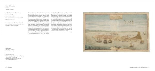 Book cover of The Global Eye: Dutch, Spanish and Portuguese maps in the collections of the Grand Duke Cosimo III de’ Medici, featuring ships on the sea. Published by Mandragora.