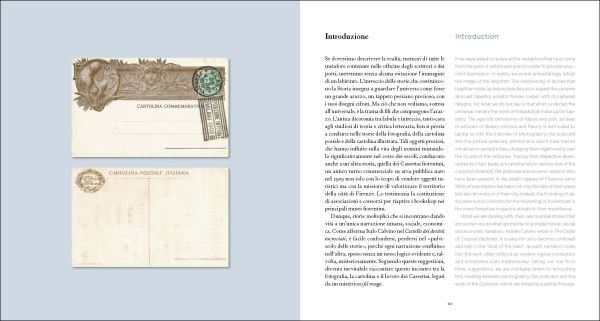 Book cover of Love and Kisses: The History of the Postcard, featuring the picturesque city of Florence. Published by Mandragora.