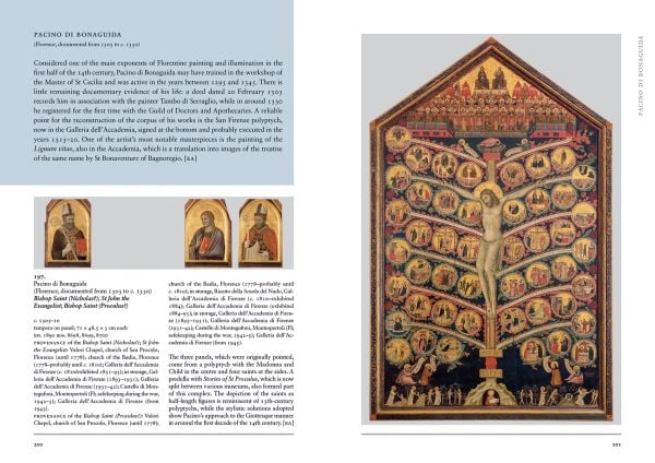 Book cover of A Complete Catalogue of Paintings of the Galleria dell’Accademia di Firenze, featuring Odoardo Borrani's painting titled Alla Galleria dell’Accademia. Published by Mandragora.