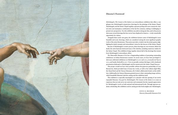 Book cover of Michelangelo: The Genesis of the Sistine; featuring a fresco painting of God and Adam. Published by Mandragora.