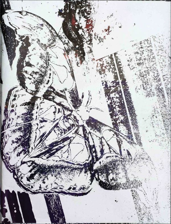 Book cover of Arko Datto's What News of the Snake That Lost its Heart in the Fire: Snakefire, with a large outline of butterfly. Published by L'Artiere.