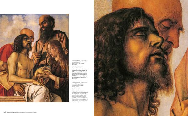 Book cover of The Paintings of the Vatican Museums, with a close up of painting titled A leopard attacks a zebra by Wenzel Peter. Published by Scripta Maneant Editori.