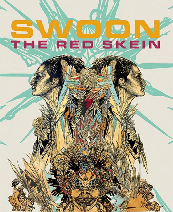 Book cover of The Red Skein, featuring a screen print titled 'Ice Queen' by Caledonia Curry. Published by Drago.