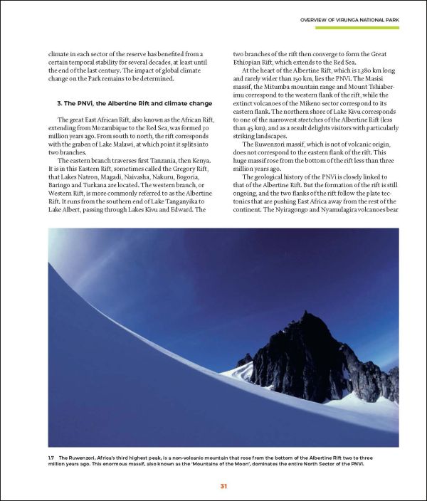 Book cover of Virunga: 100 Years of an Exceptional Park: featuring a mountain gorilla. Published by Lannoo Publishers.