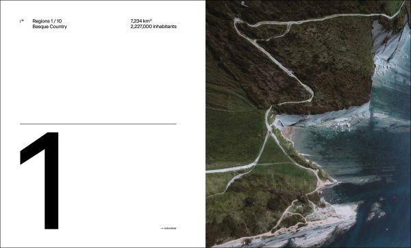 Book cover of Follow the Coast – from San Sebastián to Gibraltar: A Visual Travel Guide of the Atlantic Coast, featuring an aerial beach view. Published by Lannoo Publishers.
