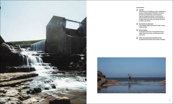 Book cover of Follow the Coast – from San Sebastián to Gibraltar: A Visual Travel Guide of the Atlantic Coast, featuring an aerial beach view. Published by Lannoo Publishers.