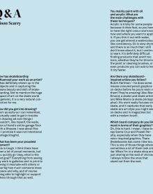 Book cover of Skate & Art: Artists Inspired by Skateboarding; with a skateboard performing a aerial grab trick. Published by Lannoo Publishers.