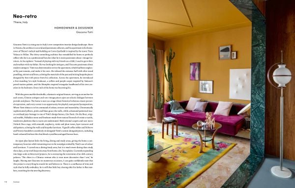 Book cover of All You Need is Colour: At Home; featuring a living room with floral rug, large mirror and tropical plant. Published by Lannoo Publishers.