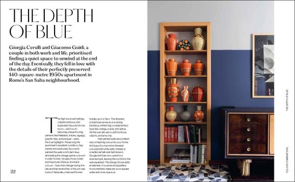 Book cover of Colour Combinations: Tips, tricks & moodboards, featuring a bold, colorful interior with pink chairs and a green ceiling. Published by Lannoo Publishers.