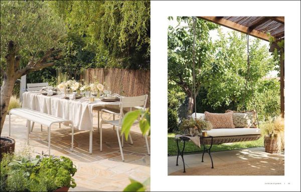 Book cover of Japandi Outdoor Living; featuring an outdoor patio area with swimming pool. Published by Lannoo Publishers.