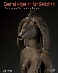 Black book cover of Jan Strybol's Central Nigerian Art Revisited, with Nigerian carved wood sculpture of female figure. Published by Stichting.