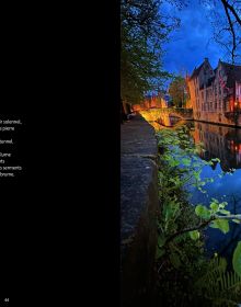 City canal with arched bridge on cover of 'The Beauty of Bruges', by Stichting