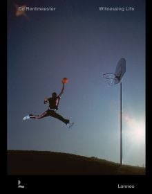 Book cover of Co Rentmeester: Witnessing Life; featuring basketball player Michael Jordan airbourne with basketball in hand. Published by Lannoo Publishers.