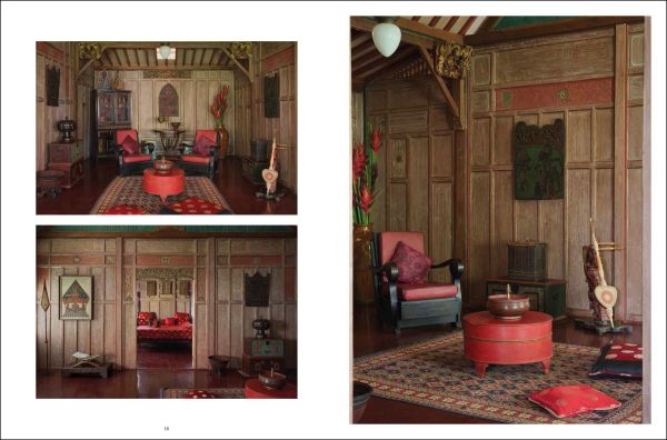 Book cover of Tropical Retreats; featuring an interior living space with wood furniture and bamboo beams. Published by Lannoo Publishers.