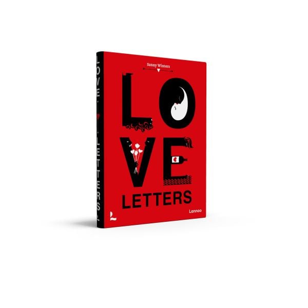 Red book cover of Love Letters. Published by Lannoo Publishers.