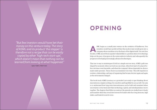 Book cover of Lessons Learned of ASML: Building & Sustaining Innovation Under Uncertainty. Published by Lannoo Publishers.
