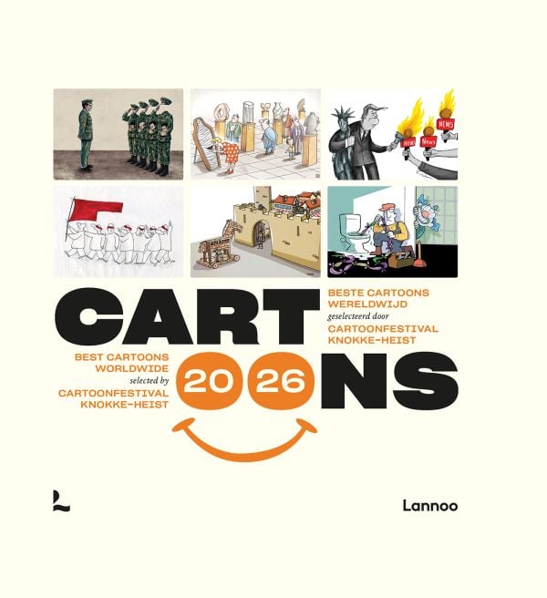 Book cover of Cartoons 2026-2027: Best cartoons worldwide selected by the oldest cartoon festival in the world. Published by Lannoo Publishers.