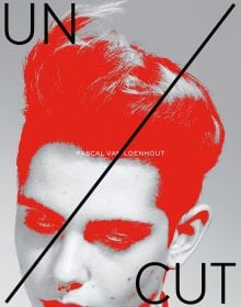 Book cover of UN/CUT: Pascal van Loenhout, with a model sporting a short hair style with quiff. Published by Hopper&Fuchs.