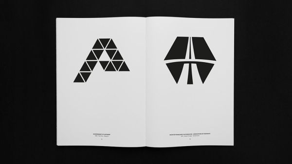 Book cover of Letters as Symbols: International Collection of Lettermarks, with a collection of black symbols. Published by Hopper&Fuchs.