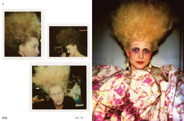 Book cover of Sarajevo to Paris: Marleen Daniëls, with a fashion model with bouffant hair, wearing a large floral garment. Published Hopper&Fuchs.