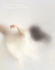 Ballet dancer falling backwards with transparent cracked craquelure cover, Casper Faassen Photographic Works in white font above.