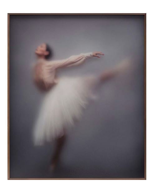 Book cover of Casper Faassen, with a ballet dancer falling backwards behind a transparent cracked craquelure layer. Published by Lannoo Publishers.