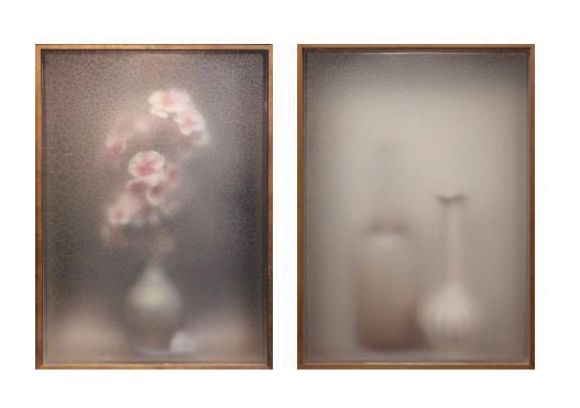 Book cover of Casper Faassen, with a ballet dancer falling backwards behind a transparent cracked craquelure layer. Published by Lannoo Publishers.