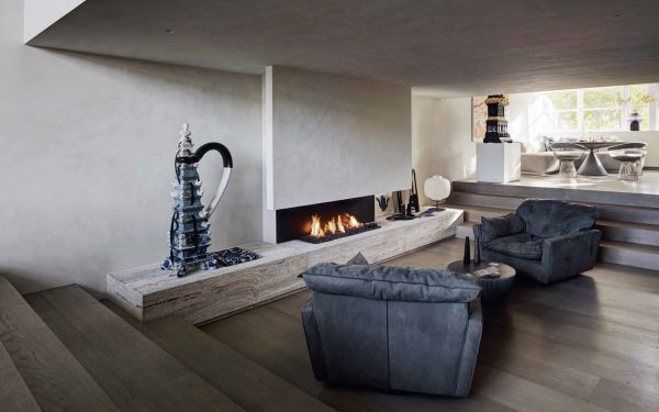 Beige shapes on cover of '40 by Studio Piet Boon', by Lannoo Publishers.