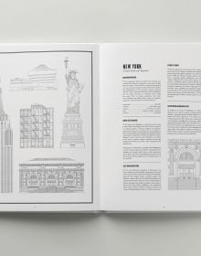 Book cover of Urbanist: The World's Most Iconic Cities & Buildings, featuring New York's Art Deco Chrysler Building. Published by WIJCK.