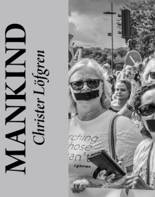 Group of activists with black tape covering mouths, on cover of 'MAN – Thoughts About Mankind' by Booxencounters.