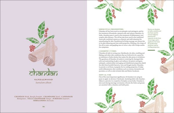 Book cover of The Herbal Sutra: Indian Wisdom & Wellness Through 100 Herbs, with Indian block print patterns. Published by Roli Books.