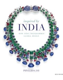 Cartier Hindu Necklace, on white cover of inspired By India, by Roli Books.