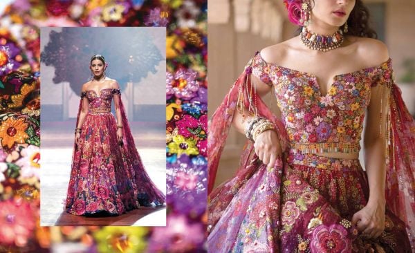 Book cover of Tarun Tahiliani: Journey to India Modern, with a model in white dress with beaded bodice. Published by Roli Books.