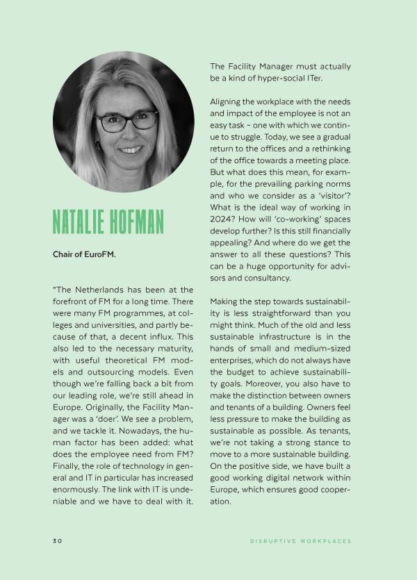 Book cover of Disruptive Workplaces. Published by Lannoo Publishers.