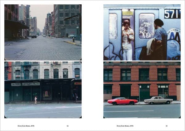 Book cover of Chantal Akerman: Travelling, with the artist smiling while holding a telephone. Published by Lannoo Publishers.