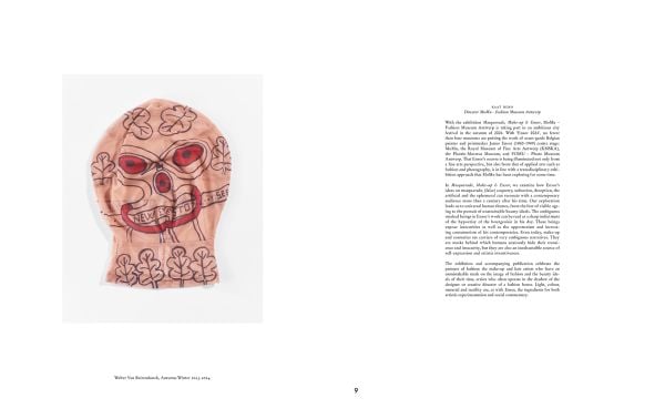 Book cover of Masquerade, Make-up & Ensor, with a portrait of a young Kate Moss wearing pale make-up, by Paolo Roversi, 1993. Published by Lannoo Publishers.