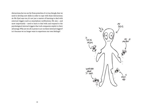 Book cover of Focus is the New Gold: How to Reduce Stress and Increase Productivity in a Distracted World, with a figure standing on top of mountain, playing a long instrument. Published by Lannoo Publishers.
