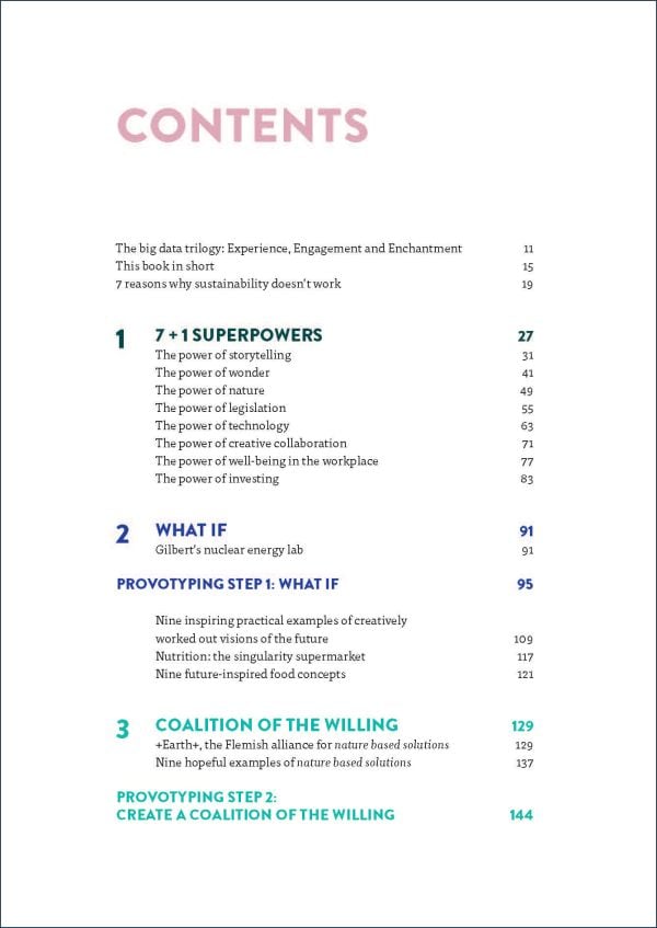 Book cover of Stefaan Vandist's Provotyping: Develop and Realise Sustainable Future Visions, with a futuristic city. Published by Lannoo Publishers.