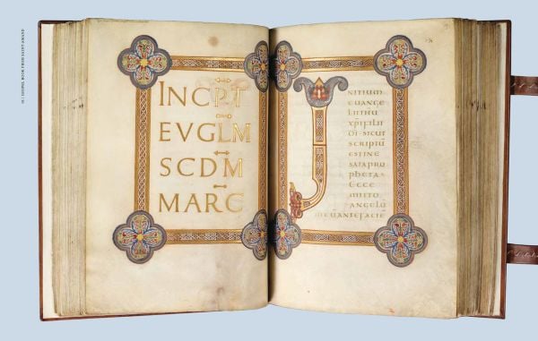 Book cover of Written Treasures: 50 Manuscripts from Medieval Europe; featuring an illuminated letter. Published by Lannoo Publishers.