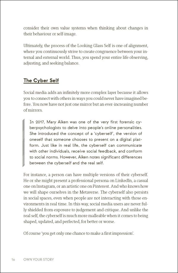 Book cover of Own your story. Or someone else will, Personal branding and thought leadership for professionals with a reputation, with a woman smiling. Published by Lannoo Publishers.