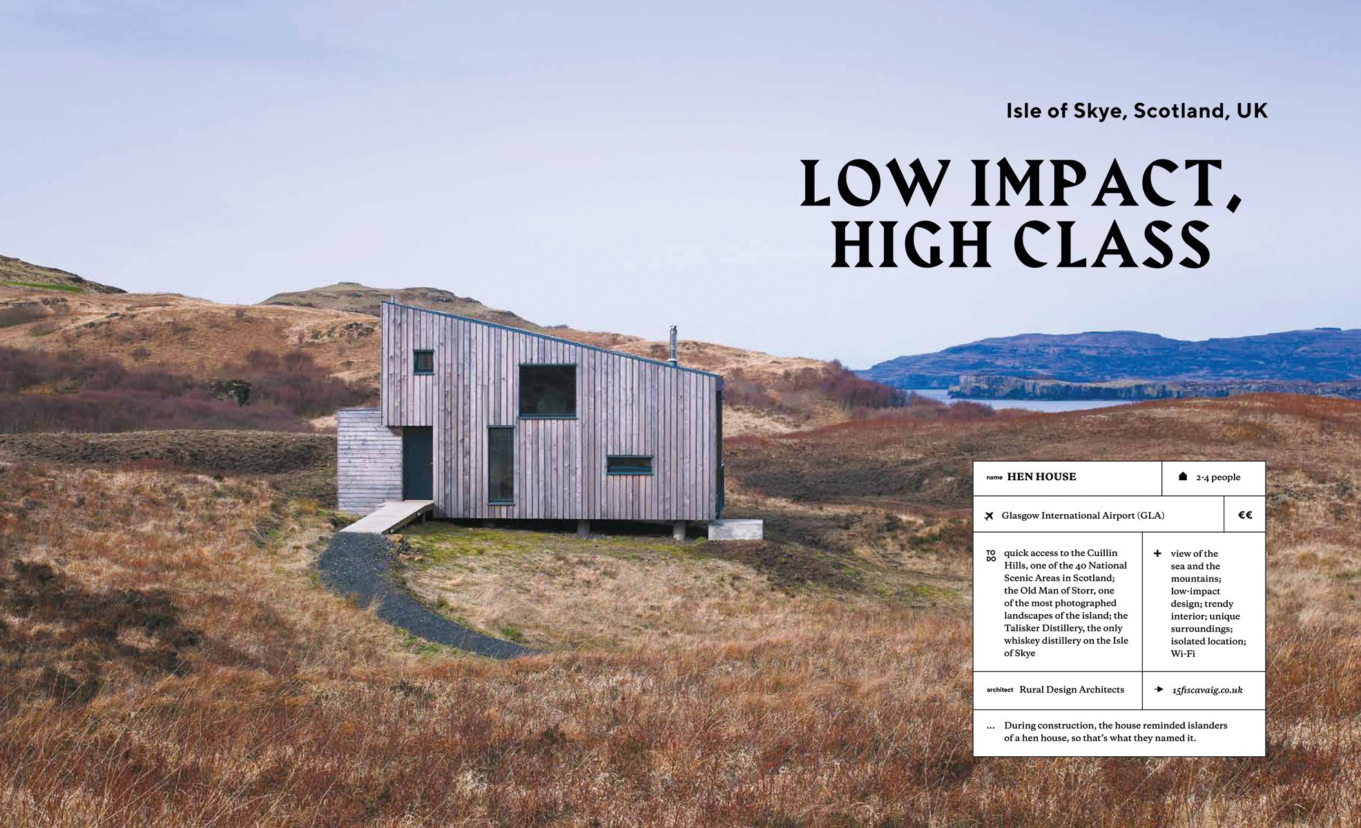 Modern wood holiday home nestled in snowy mountain side under bright blue sky on cover of 'Mountain View The Perfect Holiday Homes', by Lannoo Publishers.