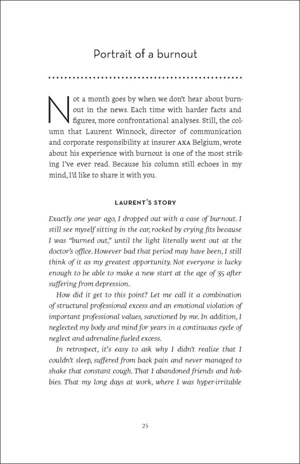 Dotted pathway leading out of yellow brain illustration, figure at top, on cover of 'Better Minds, How Insourcing Strengthens Resilience and Empowers Your Brain', by Lannoo Publishers.