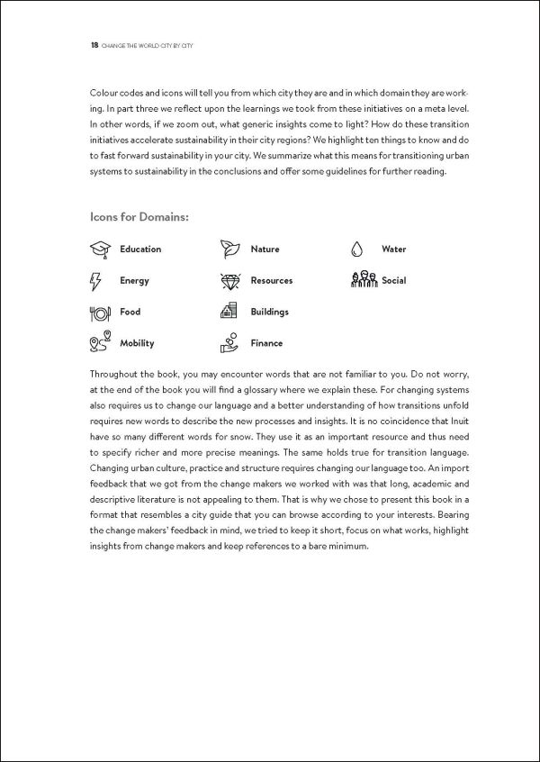 High-rise building with shrubs and trailing foliage, on cover of 'Change the World City by City, A Change Maker's Guide to Fast Forward Sustainability', by Lannoo Publishers.