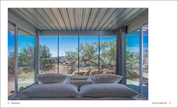 Modern, luxury cabin on remote Norwegian island, covered in snow, on cover of 'Nature View, The Perfect Holiday Homes', by Lannoo Publishers.