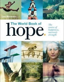 Child leaping, diving boards, couple dancing, on cover of 'The World Book of Hope, The Source of Success, Strength and Happiness', by Lannoo Publishers.