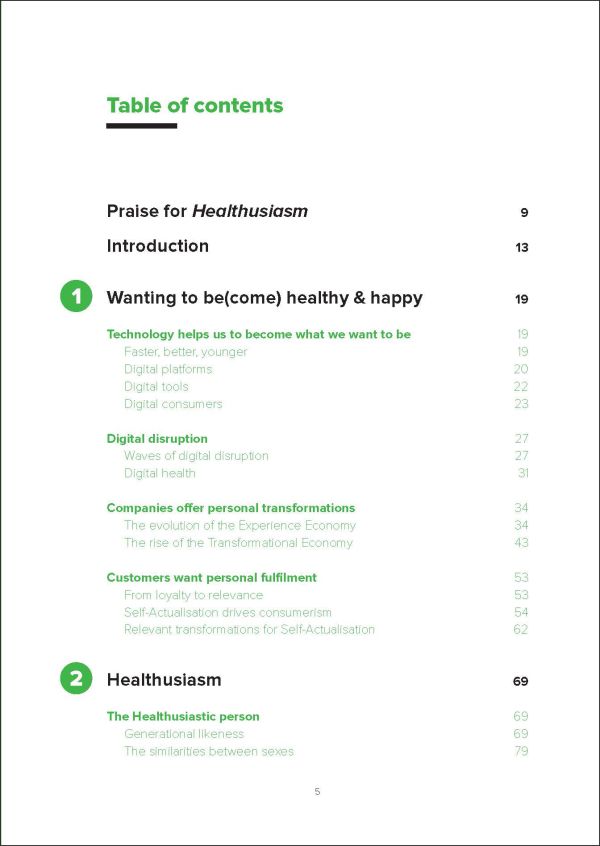 Gold control dial labelled 'sick', 'healthy', 'happy', on white cover of 'Healthusiasm, Making Customers Healthy & Happy', by Lannoo Publishers.
