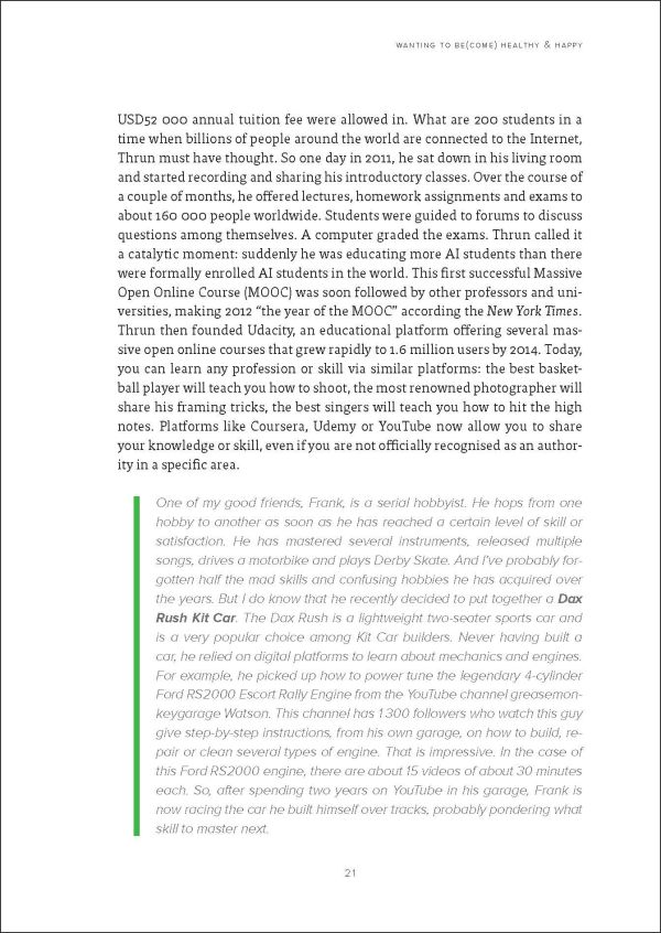 Gold control dial labelled 'sick', 'healthy', 'happy', on white cover of 'Healthusiasm, Making Customers Healthy & Happy', by Lannoo Publishers.