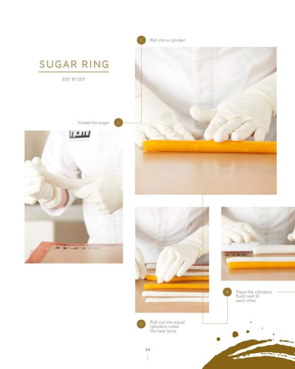 Gold circle painted on white cover of 'Dessert, by Lannoo Publishers.