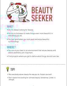 Three white cartoon cats in competitive action, on cream cover, on 'Go With Your Talent, Card Set for Young Talent', by Lannoo Publishers.